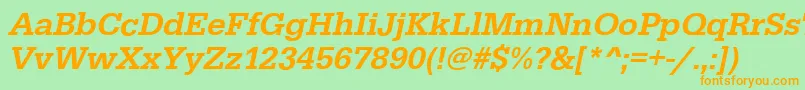 EgyptiennestdMediumitalic Font – Orange Fonts on Green Background