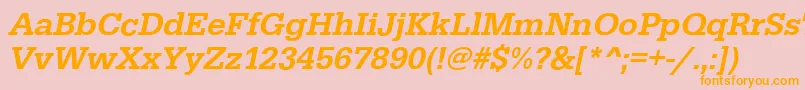 EgyptiennestdMediumitalic Font – Orange Fonts on Pink Background