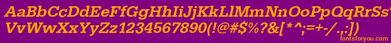 EgyptiennestdMediumitalic Font – Orange Fonts on Purple Background