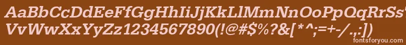 EgyptiennestdMediumitalic Font – Pink Fonts on Brown Background