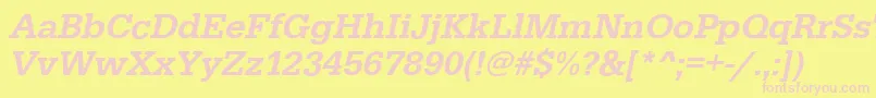 EgyptiennestdMediumitalic Font – Pink Fonts on Yellow Background