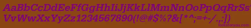EgyptiennestdMediumitalic Font – Purple Fonts on Brown Background