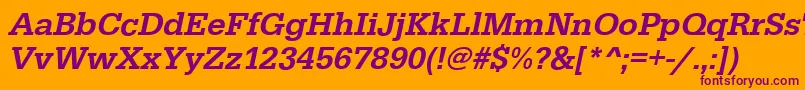 EgyptiennestdMediumitalic Font – Purple Fonts on Orange Background