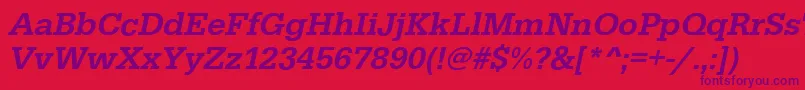 EgyptiennestdMediumitalic Font – Purple Fonts on Red Background