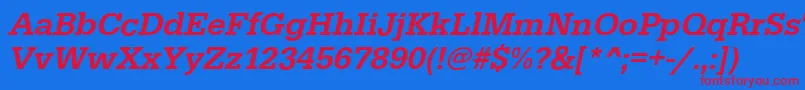 EgyptiennestdMediumitalic Font – Red Fonts on Blue Background