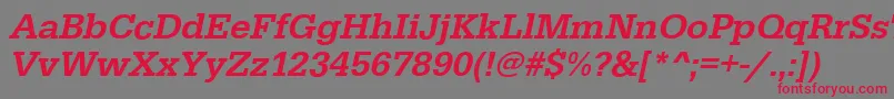 EgyptiennestdMediumitalic Font – Red Fonts on Gray Background