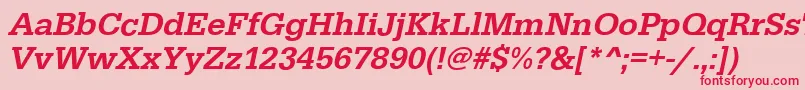 EgyptiennestdMediumitalic Font – Red Fonts on Pink Background