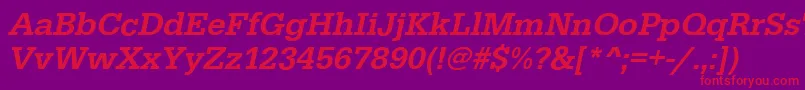 EgyptiennestdMediumitalic Font – Red Fonts on Purple Background