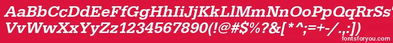 EgyptiennestdMediumitalic Font – White Fonts on Red Background