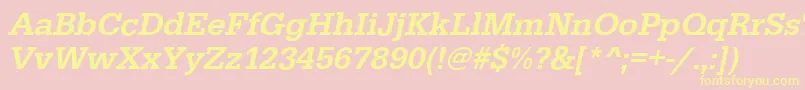 EgyptiennestdMediumitalic Font – Yellow Fonts on Pink Background