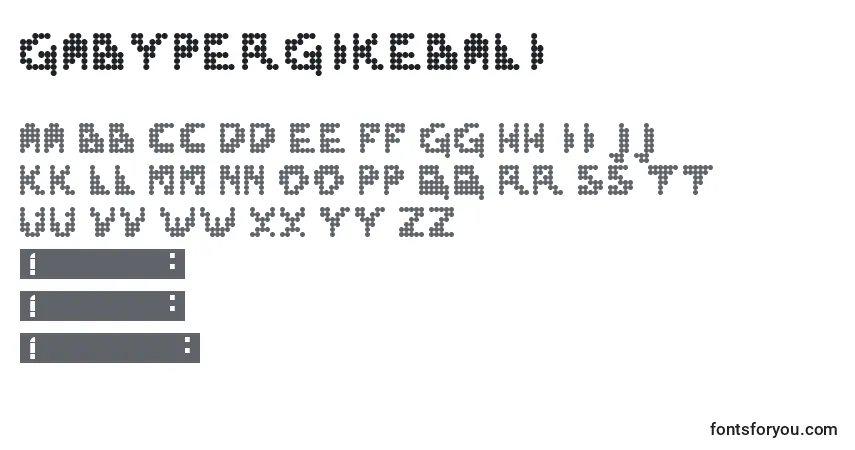 Шрифт GabyPergiKeBali – алфавит, цифры, специальные символы