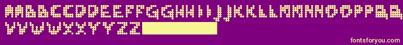 Czcionka GabyPergiKeBali – żółte czcionki na fioletowym tle