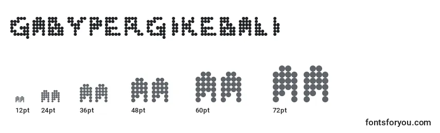 Размеры шрифта GabyPergiKeBali