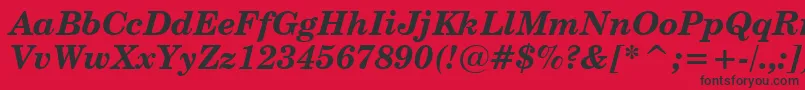 CenturySchoolbookBoldItalicBt Font – Black Fonts on Red Background