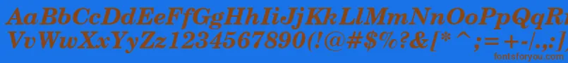 CenturySchoolbookBoldItalicBt Font – Brown Fonts on Blue Background