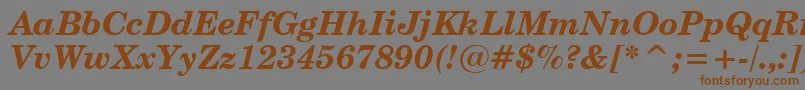 CenturySchoolbookBoldItalicBt Font – Brown Fonts on Gray Background