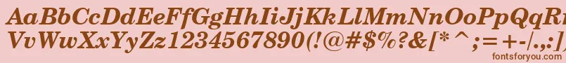 CenturySchoolbookBoldItalicBt Font – Brown Fonts on Pink Background