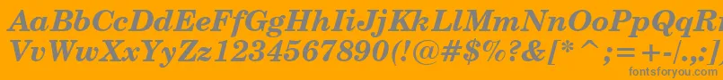 フォントCenturySchoolbookBoldItalicBt – オレンジの背景に灰色の文字