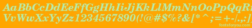 CenturySchoolbookBoldItalicBt Font – Green Fonts on Orange Background