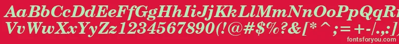 CenturySchoolbookBoldItalicBt Font – Green Fonts on Red Background