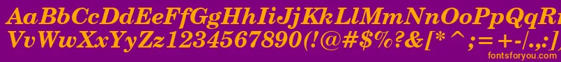 CenturySchoolbookBoldItalicBt Font – Orange Fonts on Purple Background