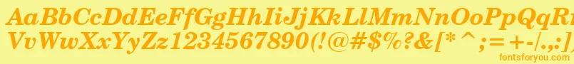 Шрифт CenturySchoolbookBoldItalicBt – оранжевые шрифты на жёлтом фоне