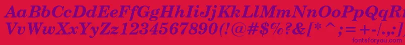 CenturySchoolbookBoldItalicBt Font – Purple Fonts on Red Background