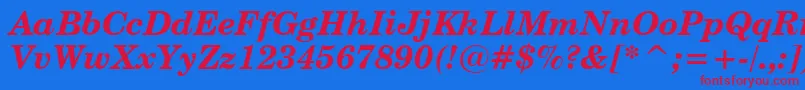 CenturySchoolbookBoldItalicBt Font – Red Fonts on Blue Background