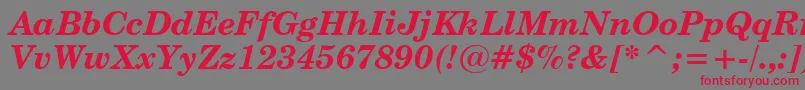 Шрифт CenturySchoolbookBoldItalicBt – красные шрифты на сером фоне