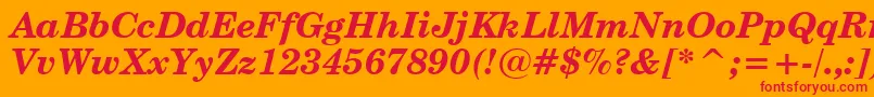 CenturySchoolbookBoldItalicBt Font – Red Fonts on Orange Background