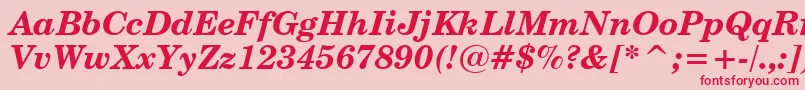 CenturySchoolbookBoldItalicBt Font – Red Fonts on Pink Background
