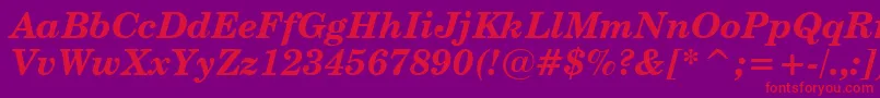 CenturySchoolbookBoldItalicBt Font – Red Fonts on Purple Background