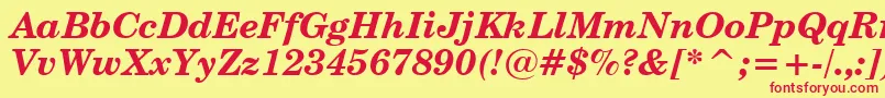 CenturySchoolbookBoldItalicBt Font – Red Fonts on Yellow Background