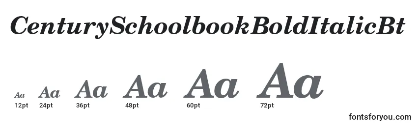 CenturySchoolbookBoldItalicBt Font Sizes