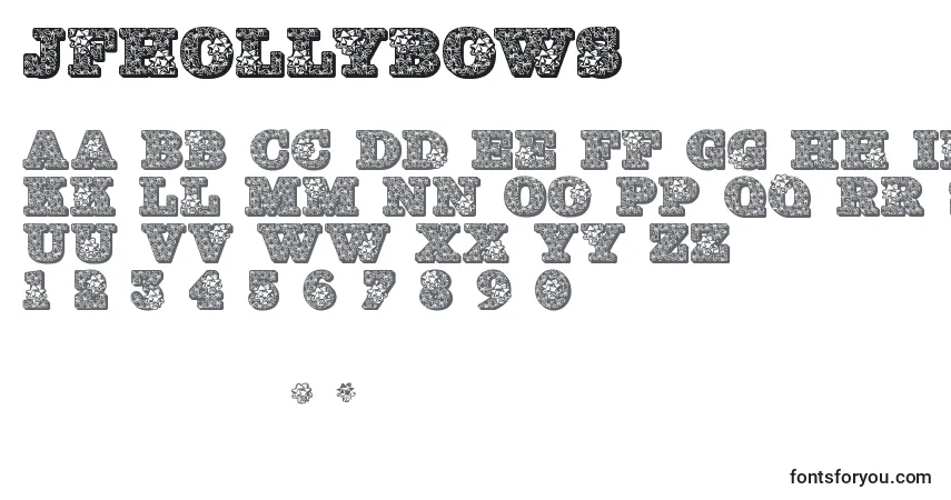 A fonte Jfhollybows – alfabeto, números, caracteres especiais