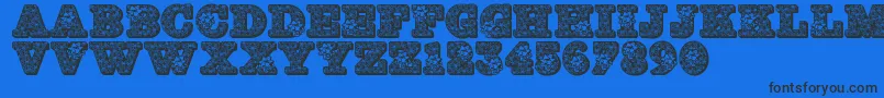 Jfhollybows Font – Black Fonts on Blue Background