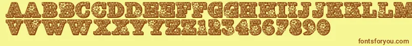 Jfhollybows Font – Brown Fonts on Yellow Background