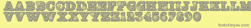 Jfhollybows Font – Gray Fonts on Yellow Background