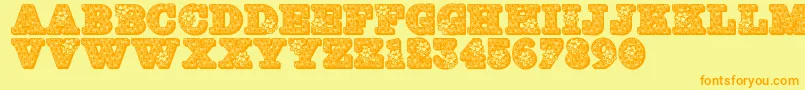 Jfhollybows Font – Orange Fonts on Yellow Background