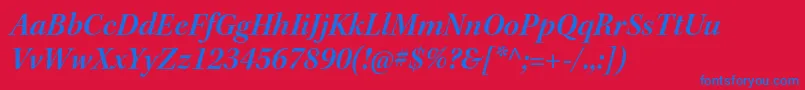 KeplerstdSemibolditsubh Font – Blue Fonts on Red Background