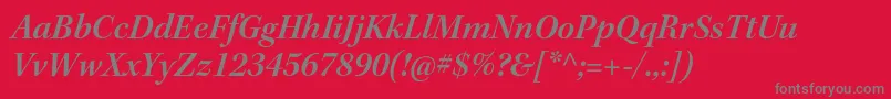 KeplerstdSemibolditsubh Font – Gray Fonts on Red Background