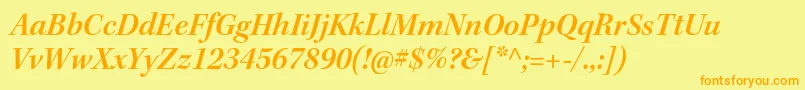 KeplerstdSemibolditsubh Font – Orange Fonts on Yellow Background