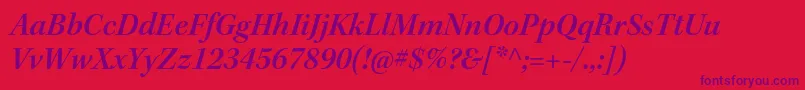 KeplerstdSemibolditsubh Font – Purple Fonts on Red Background