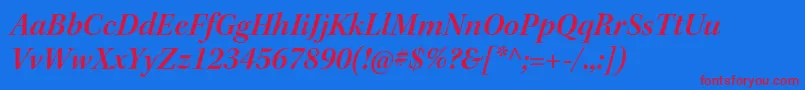 KeplerstdSemibolditsubh Font – Red Fonts on Blue Background