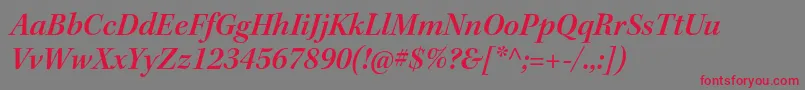 フォントKeplerstdSemibolditsubh – 赤い文字の灰色の背景