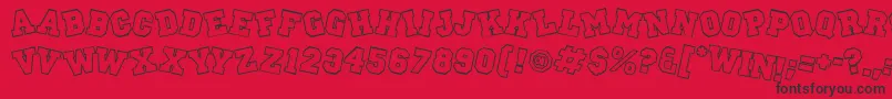 Peprally Font – Black Fonts on Red Background