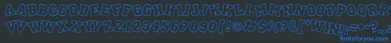 Peprally Font – Blue Fonts on Black Background