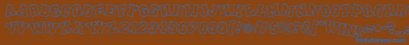 Peprally Font – Blue Fonts on Brown Background