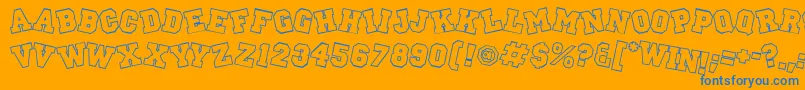 Peprally Font – Blue Fonts on Orange Background