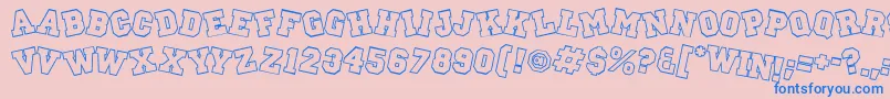 Peprally Font – Blue Fonts on Pink Background